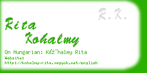 rita kohalmy business card